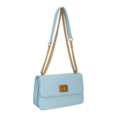 Shoulder bag with golden clasp