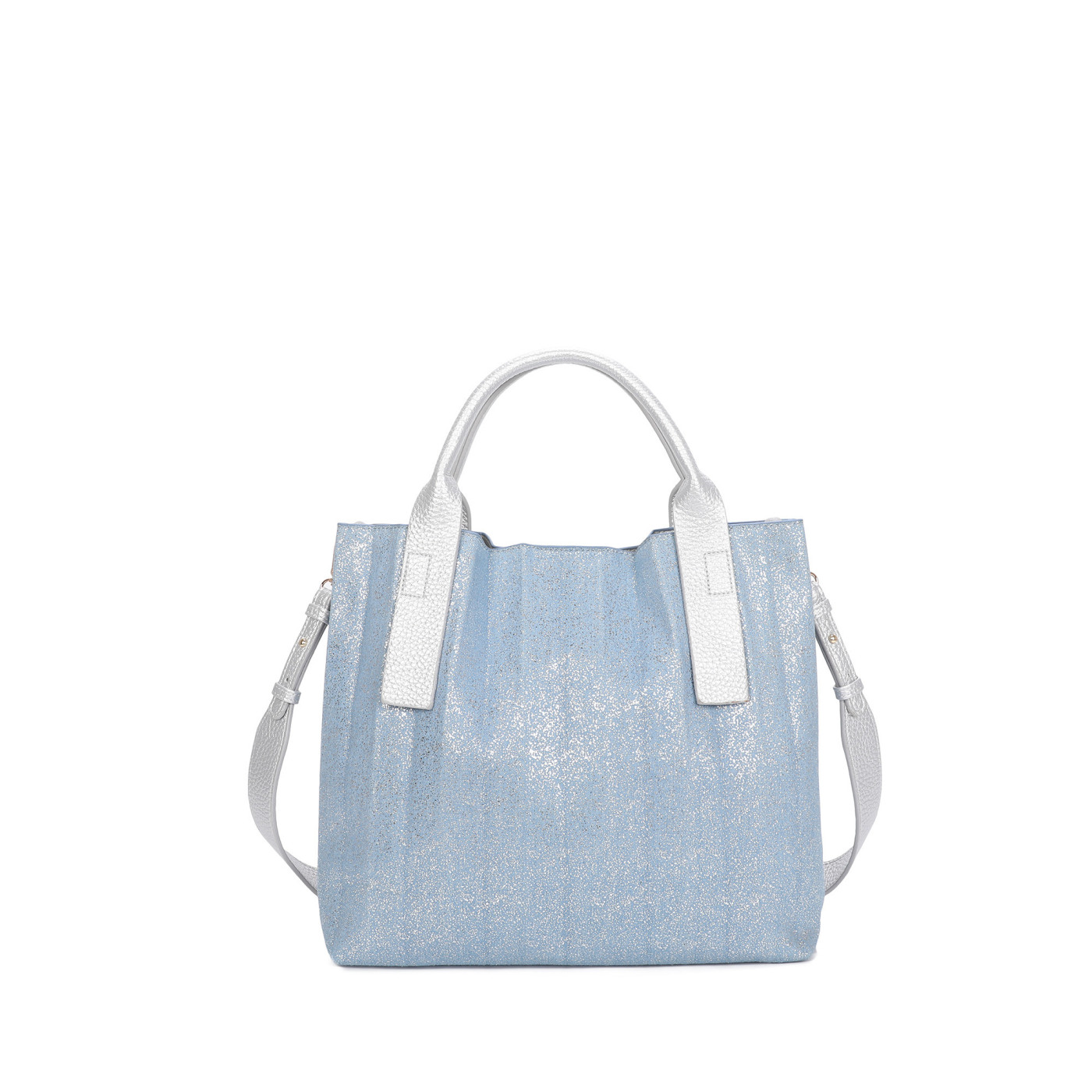 Borsa shopper in denim con stelle