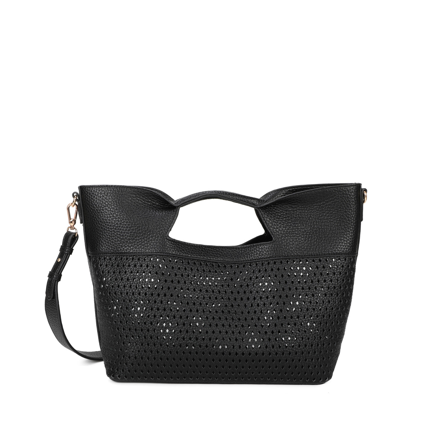 Shopper bag with crossbody strap