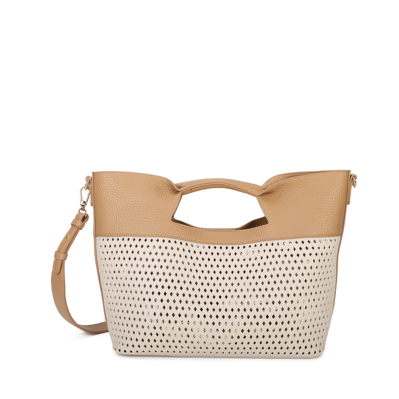 Shopper bag with crossbody strap