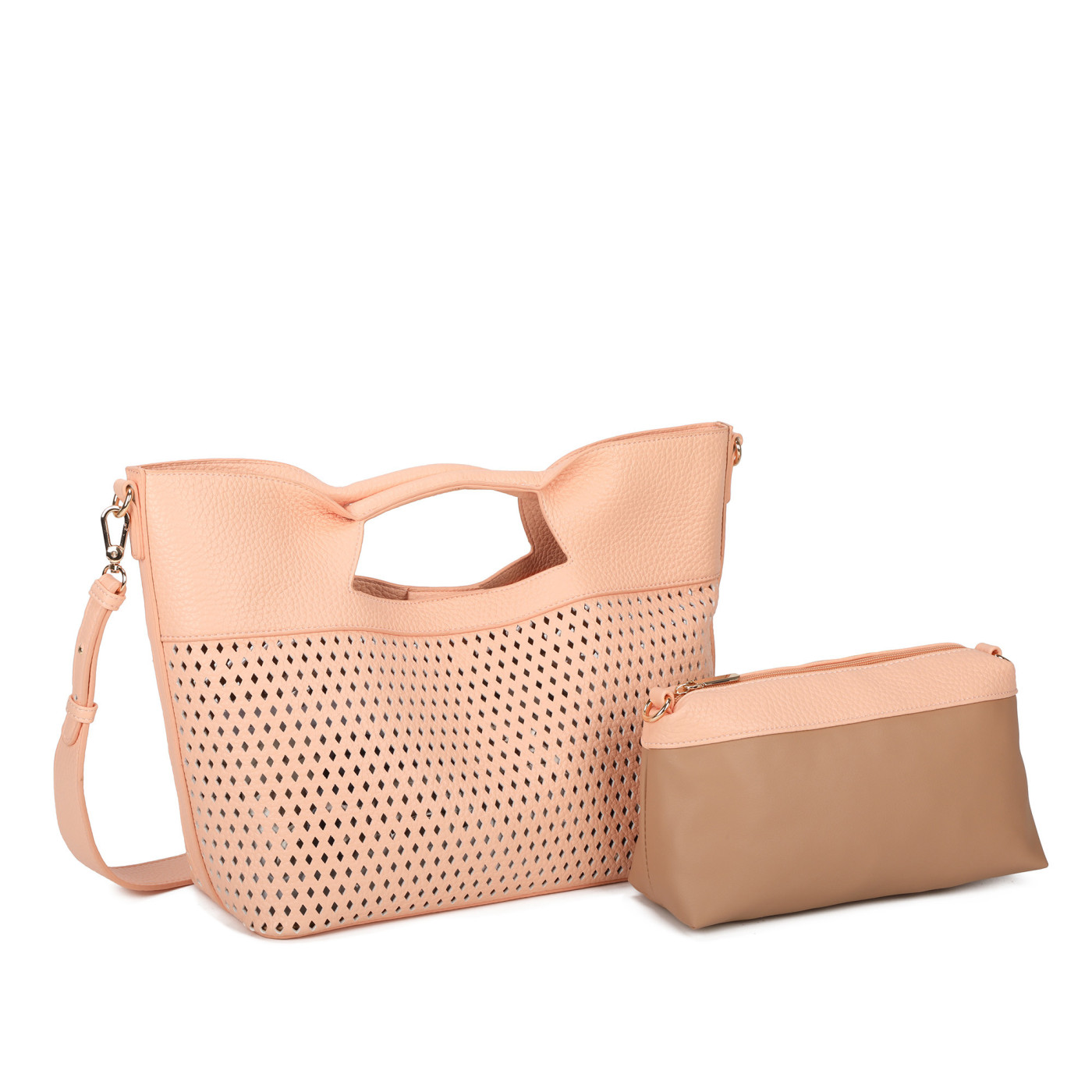 Shopper bag with crossbody strap