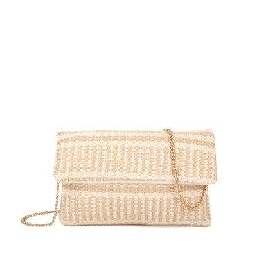 Envelope-style raffia handbag