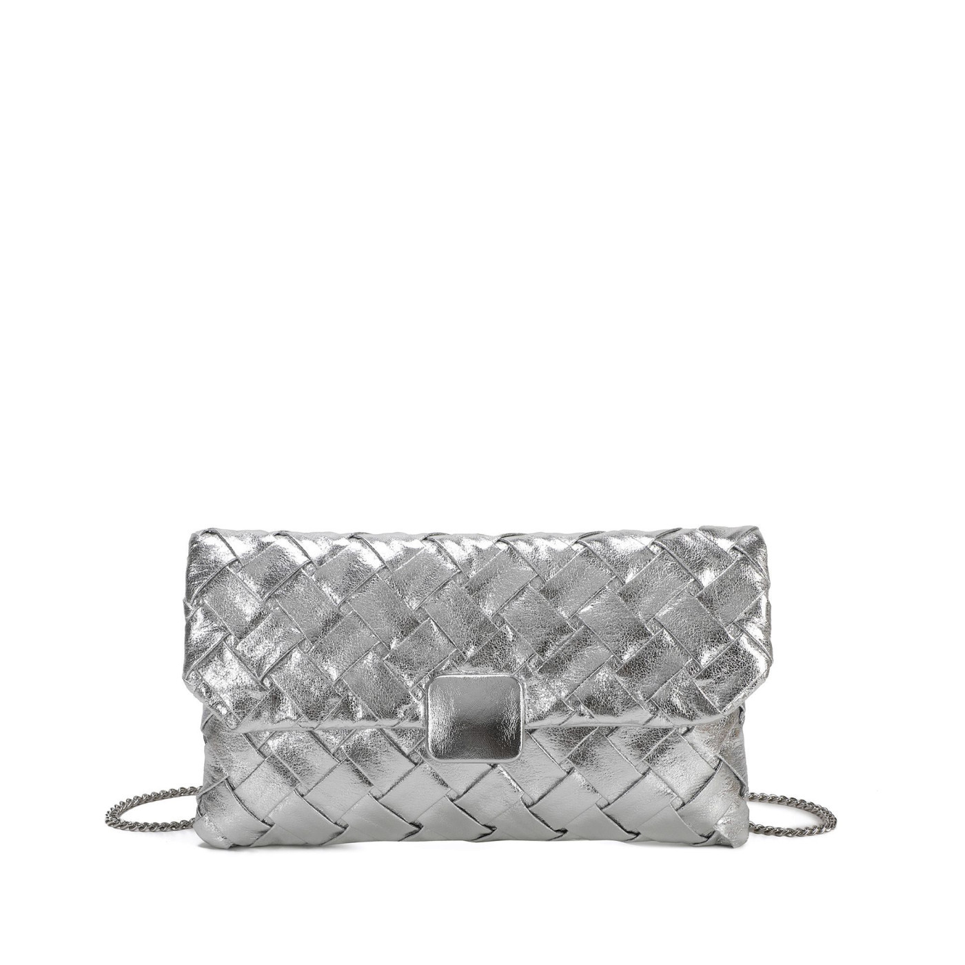 Handbag with shiny fabric