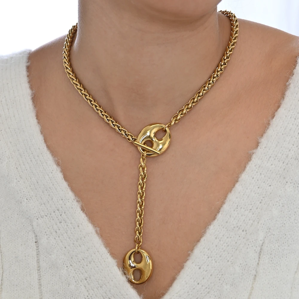 Collar Glamour con grano de café