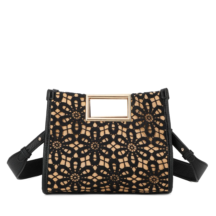 Sac à main avec fleurs brodées