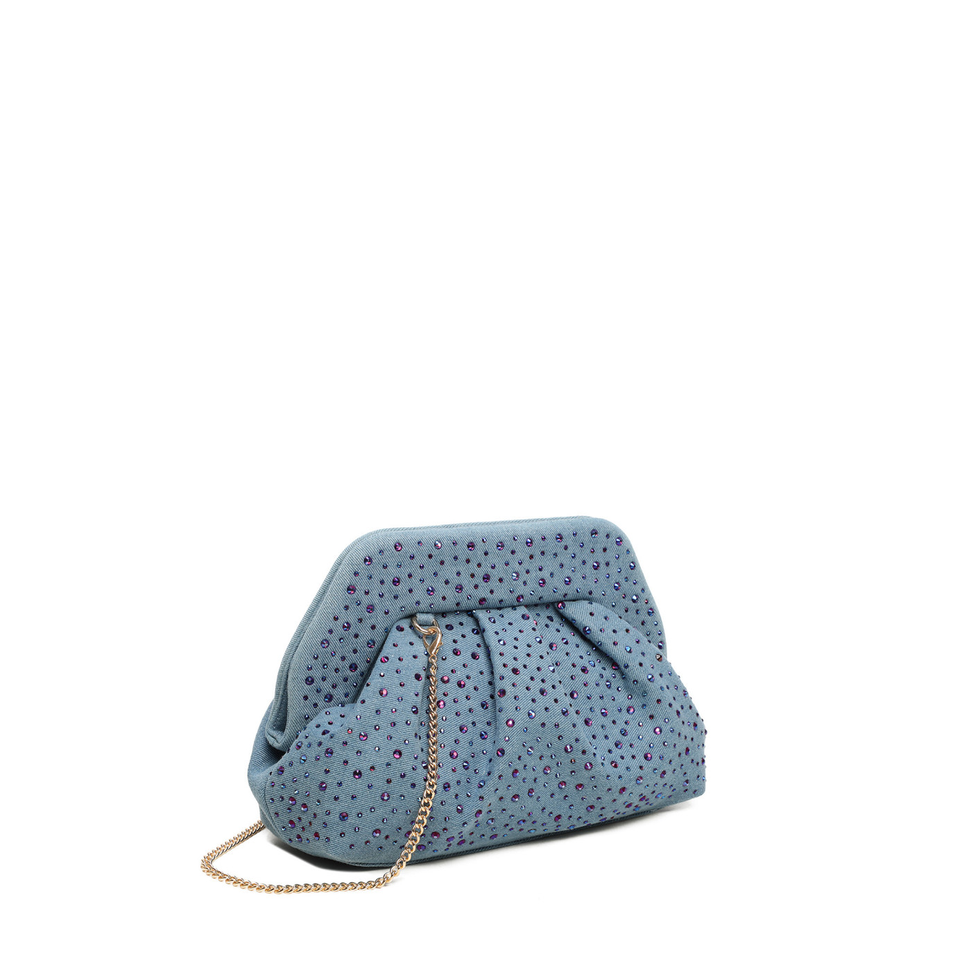 Borsa a tracolla in denim con brillantini