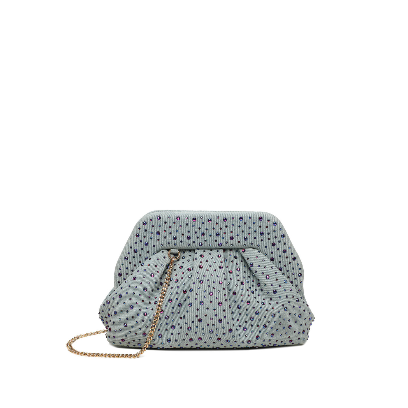 Denim crossbody bag with rhinestones