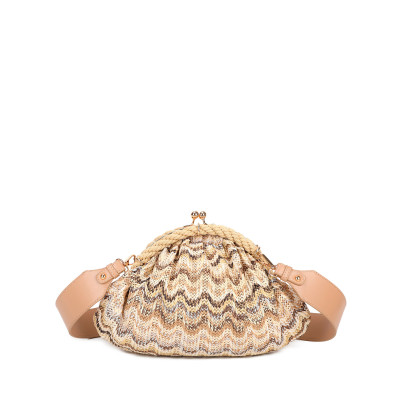 Round raffia handbag