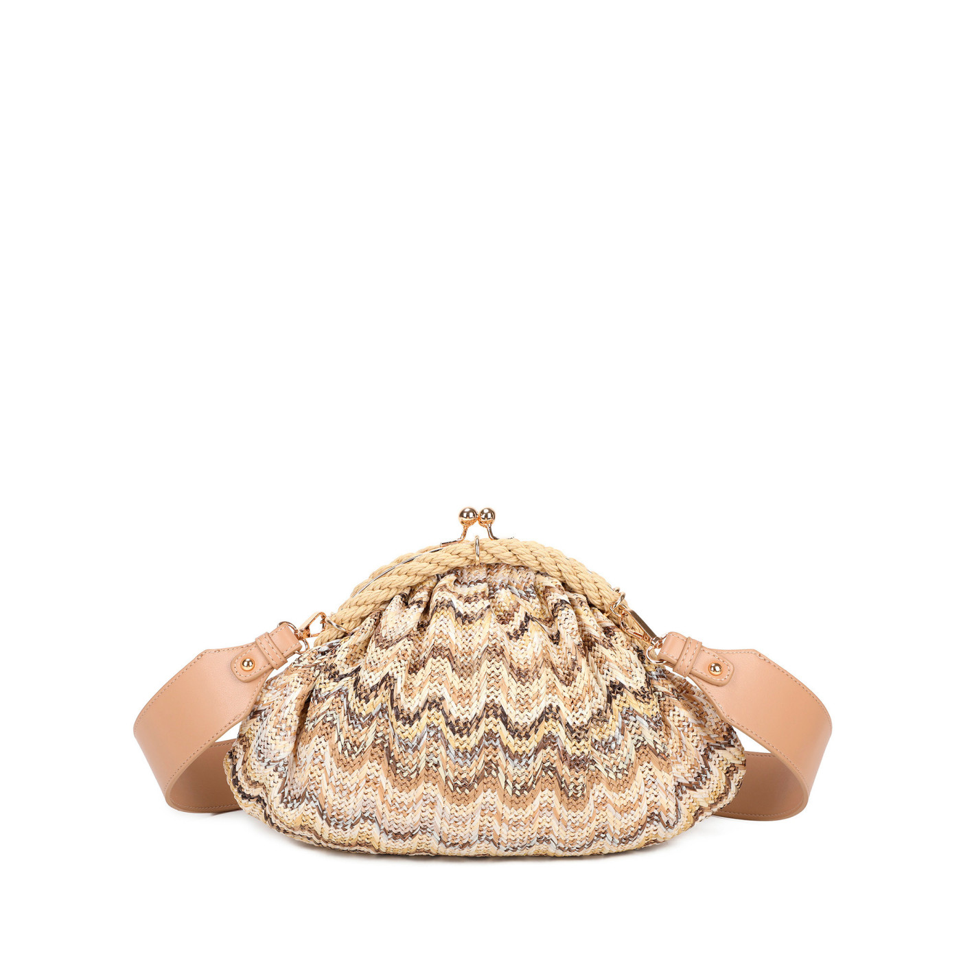 Round raffia handbag