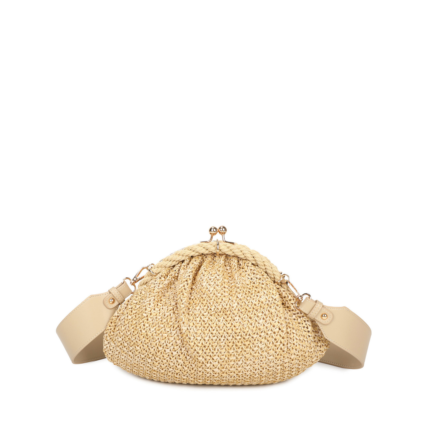 Round raffia handbag