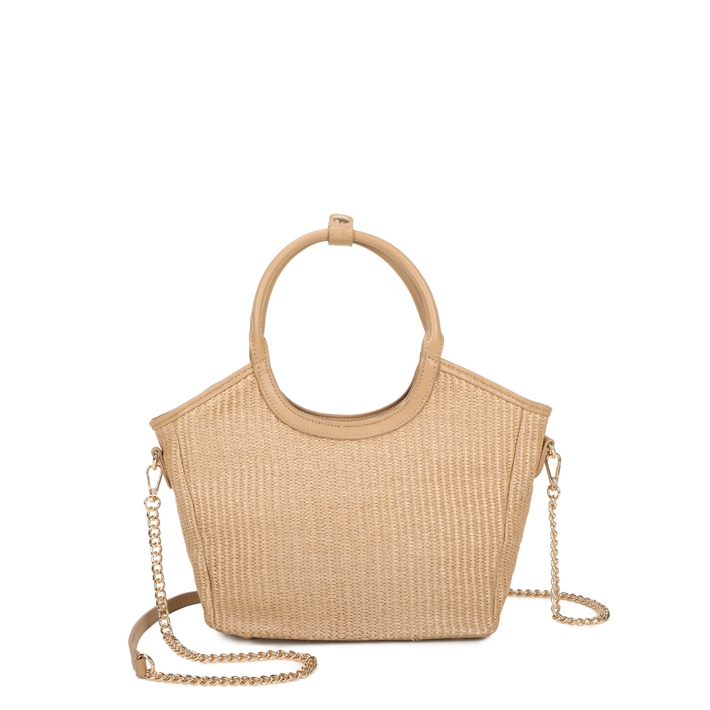 Raffia handbag with handle