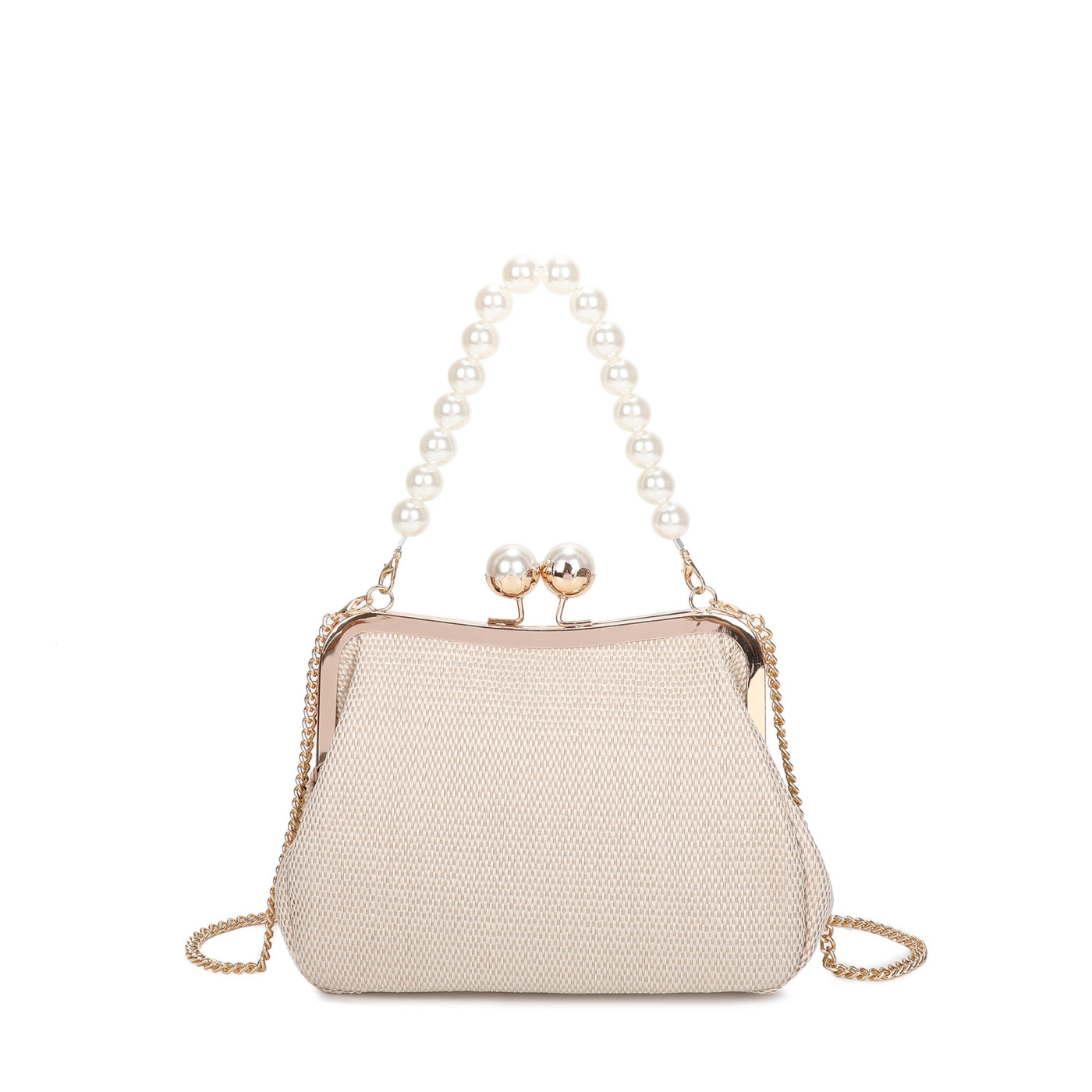 Handbag with pearl handle