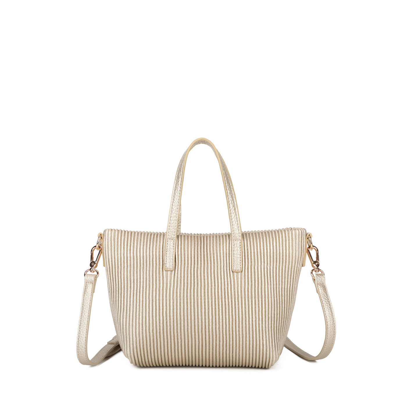 Bolso de mano con asa blanca