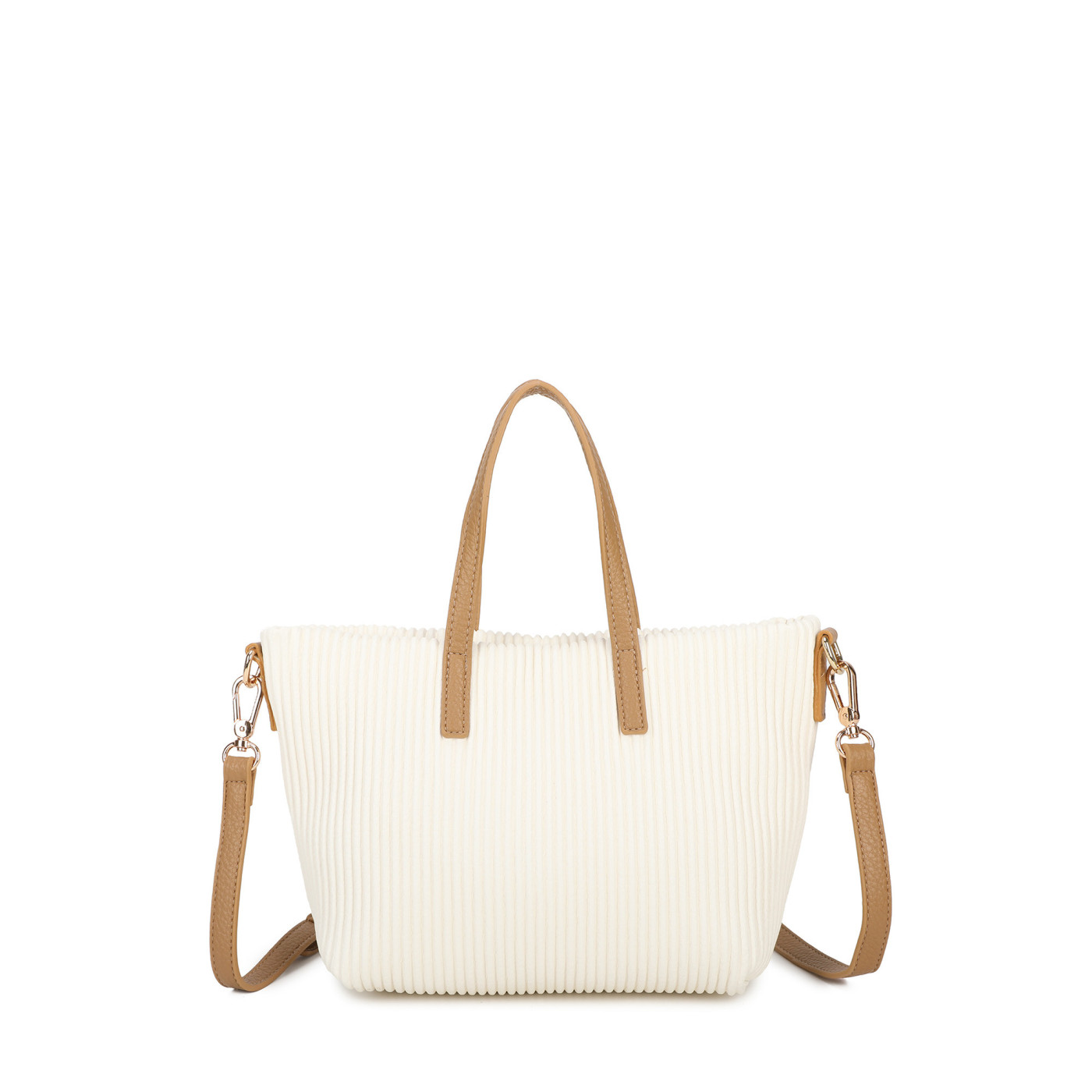 Bolso de mano con asa blanca