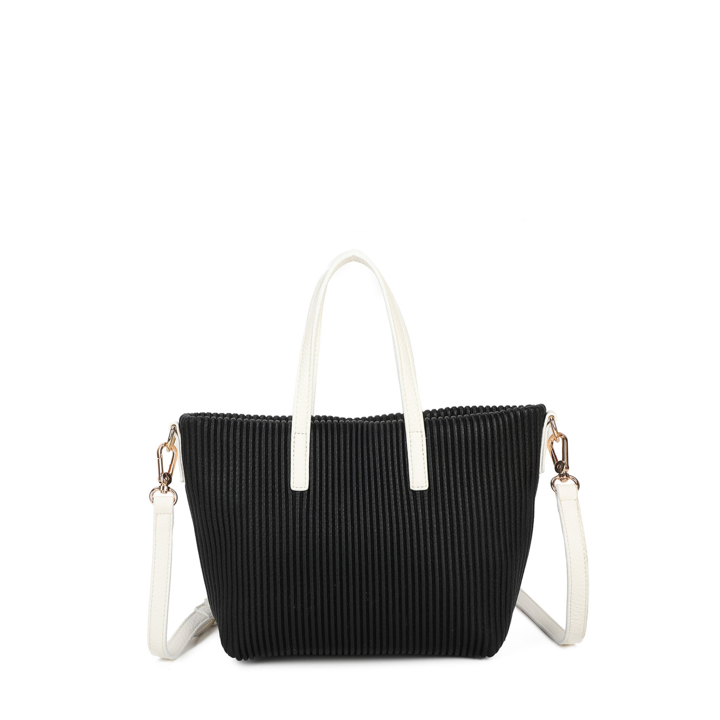 Bolso de mano con asa blanca