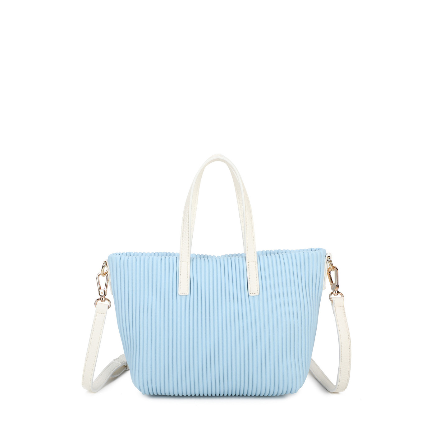 Bolso de mano con asa blanca