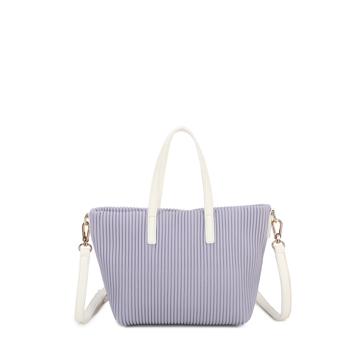 Bolso de mano con asa blanca