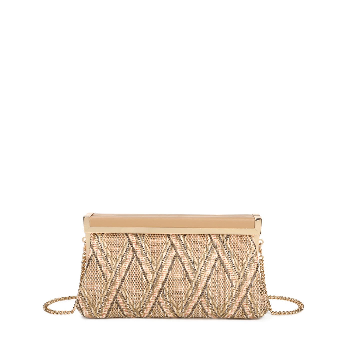 Women's raffia-style clutch