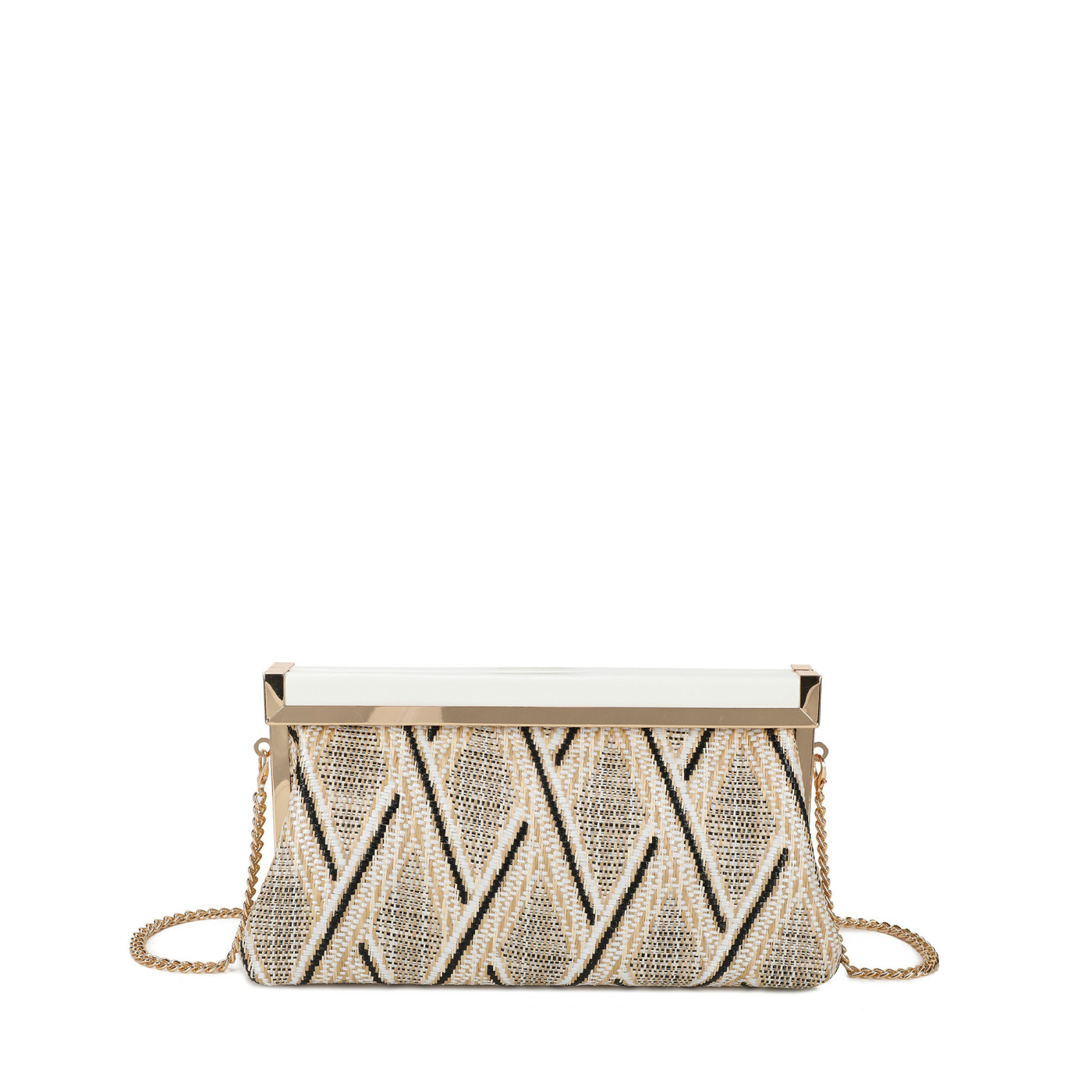 Women's raffia-style clutch