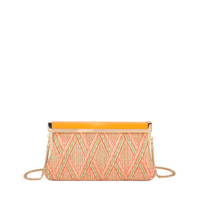 Women's raffia-style clutch