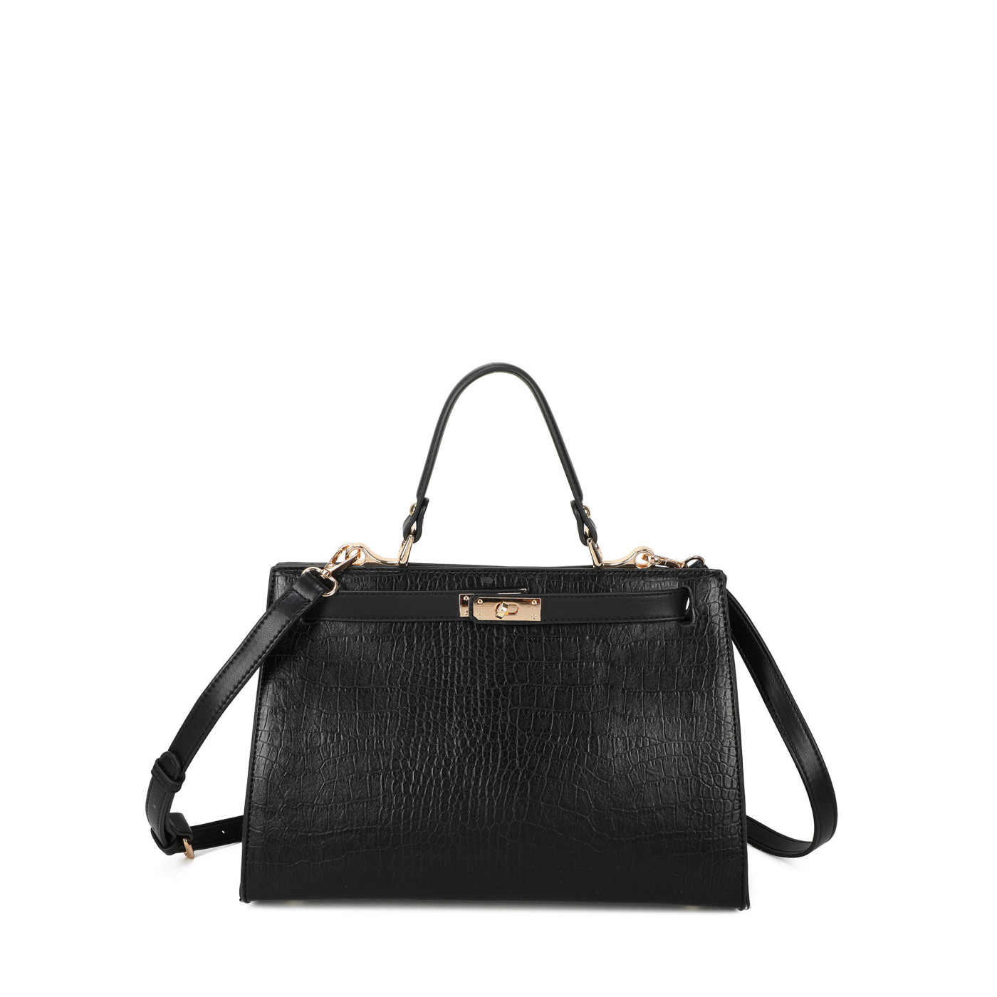 Sac Shopper croco avec fermeture