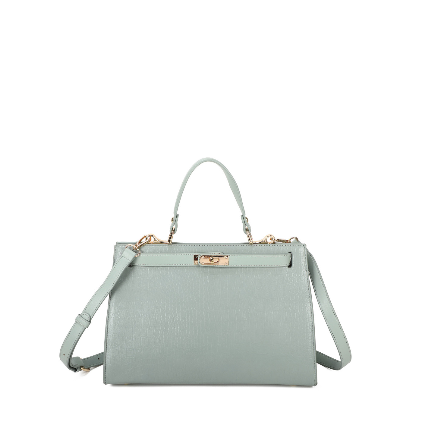 Croc-effect Shopper bag with closure