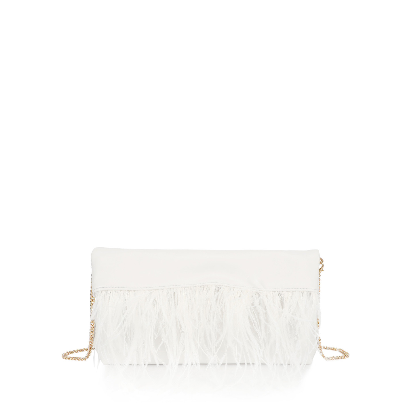 Crossbody bag in nappa style with feathers