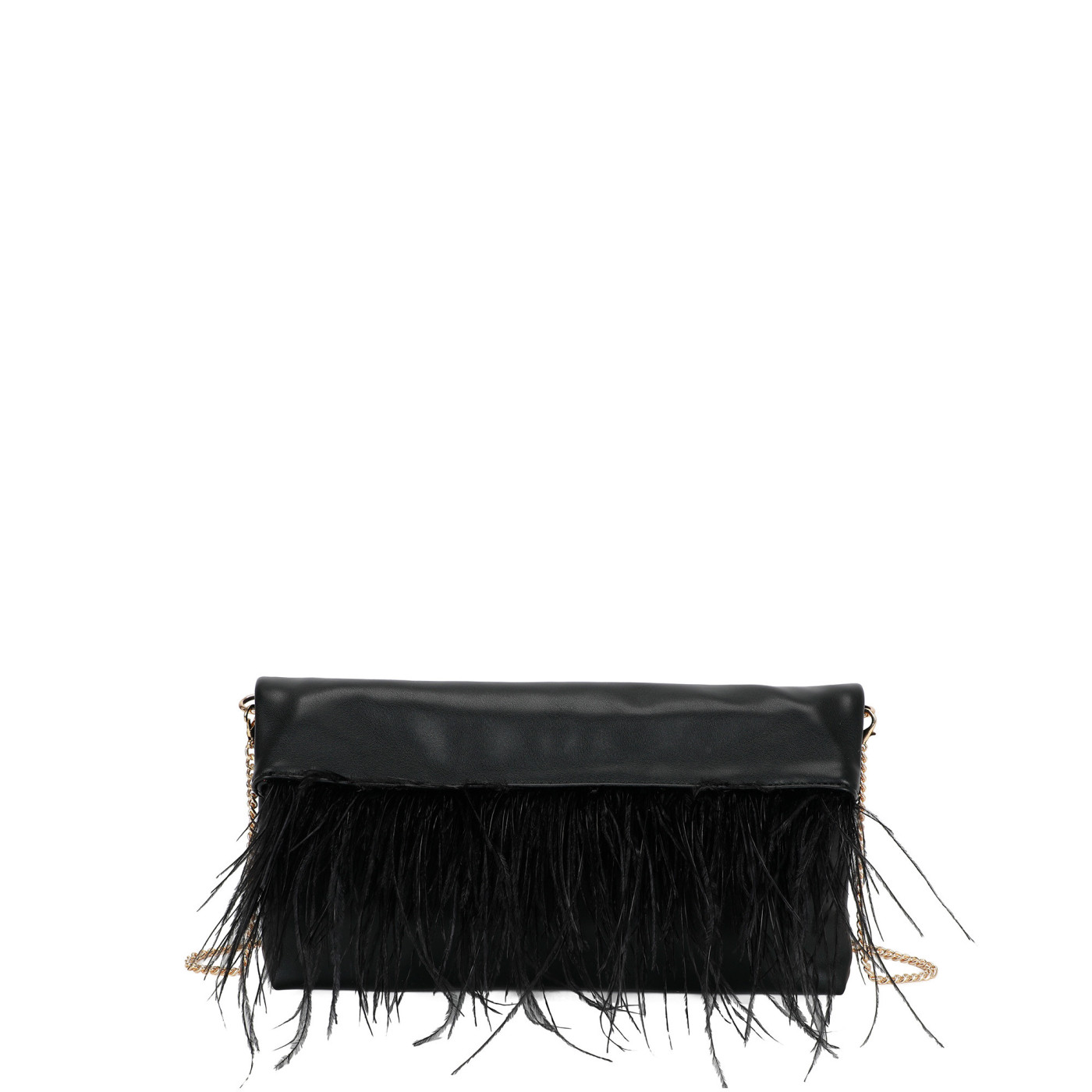 Crossbody bag in nappa style with feathers