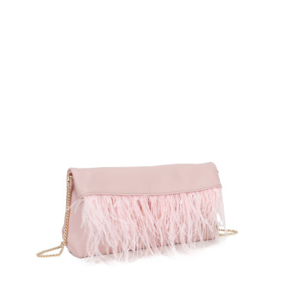 Bolso bandolera estilo napa con plumas