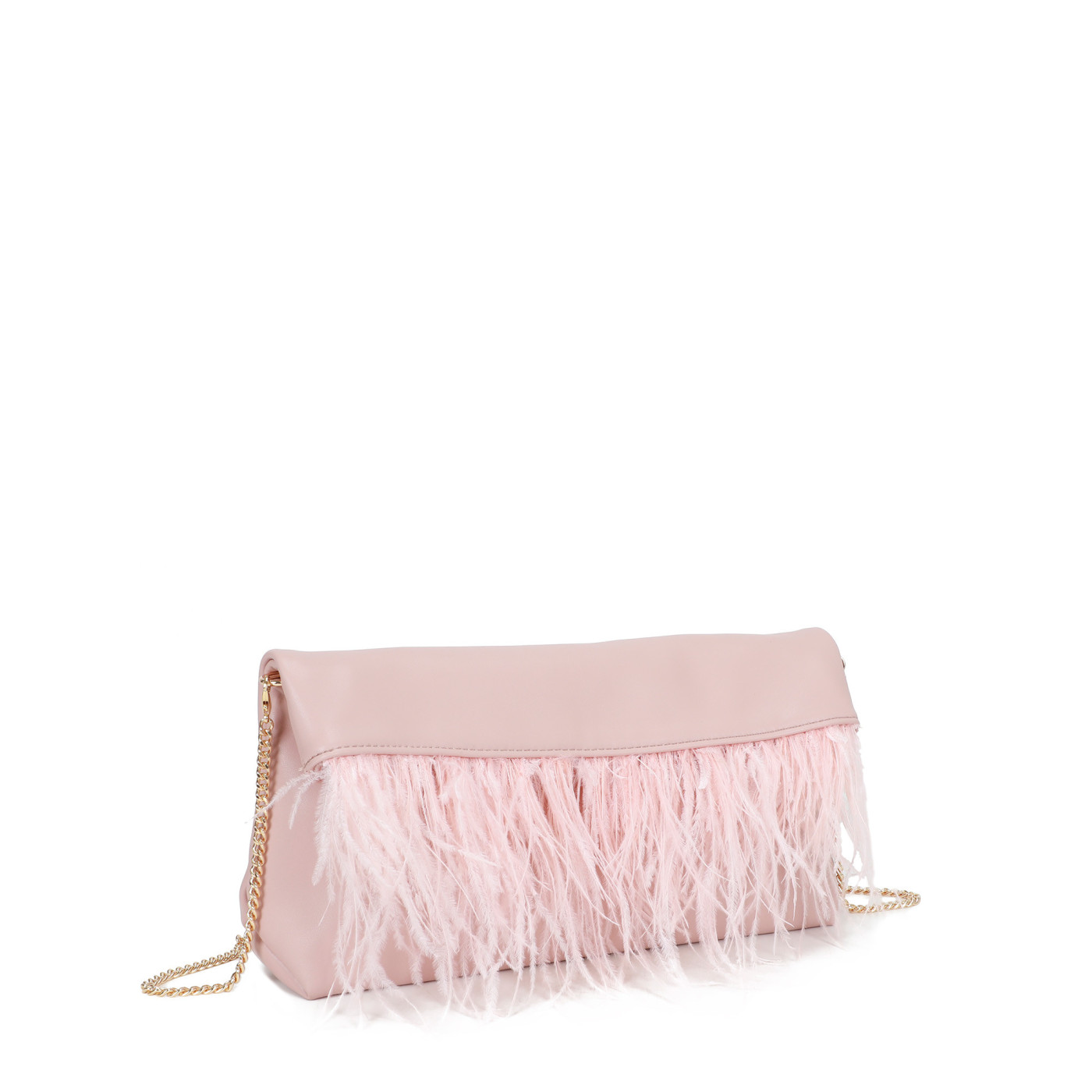 Sac bandoulière style nappa avec plumes