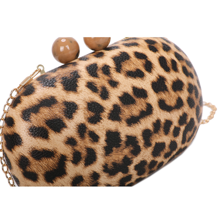 Bolsa de festa textura animal print com detalhes GB