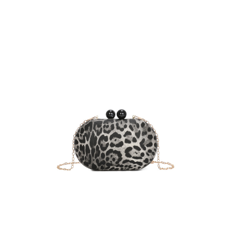 Bolsa de festa textura animal print com detalhes GB