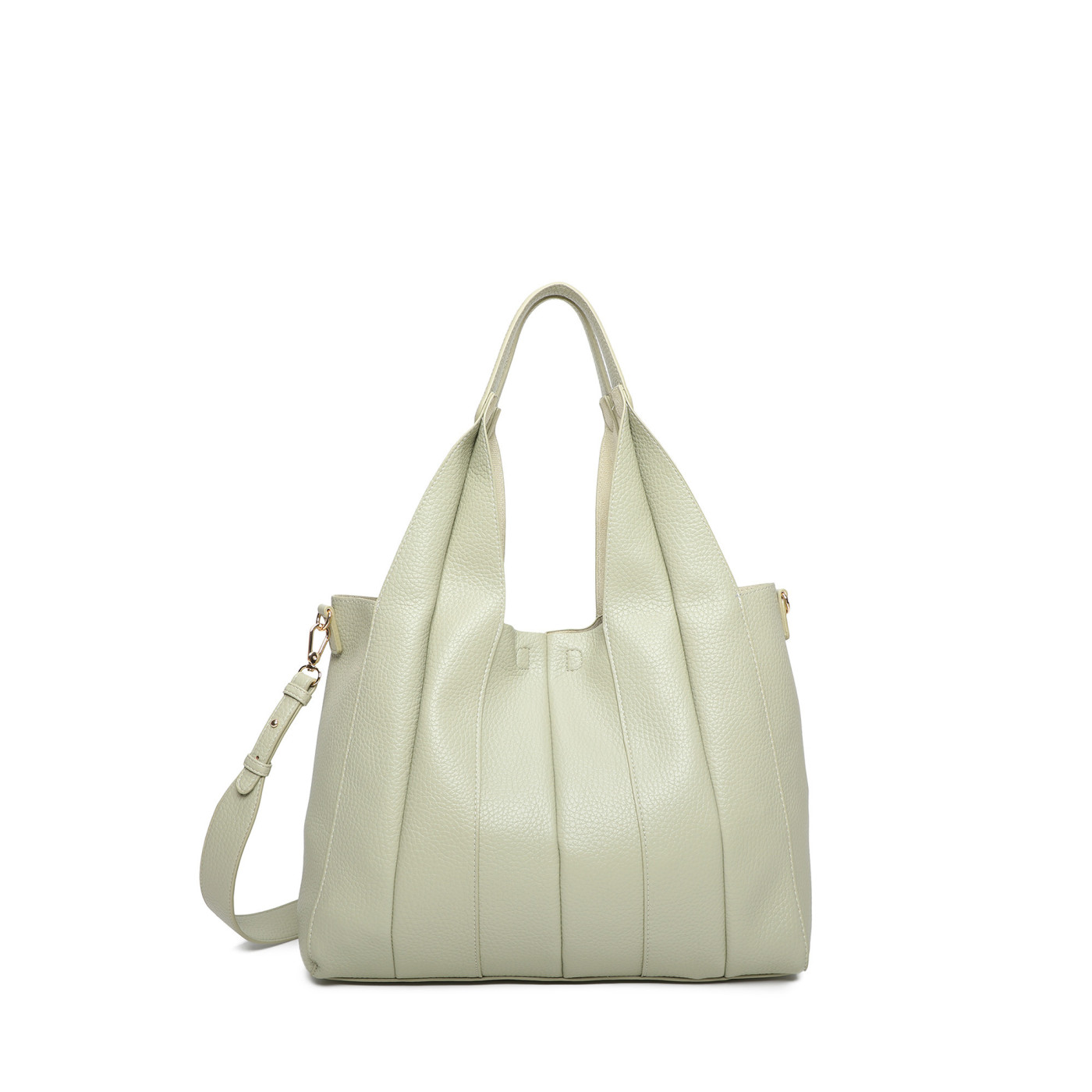 Shopper bag with pleated detail