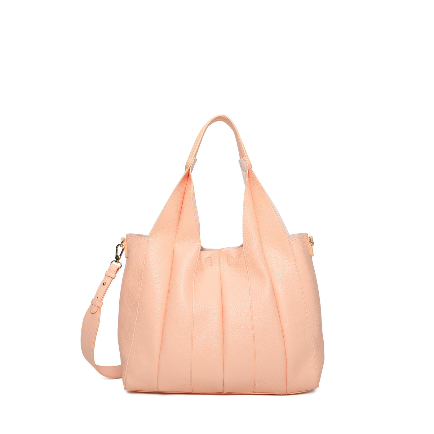 Shopper bag with pleated detail