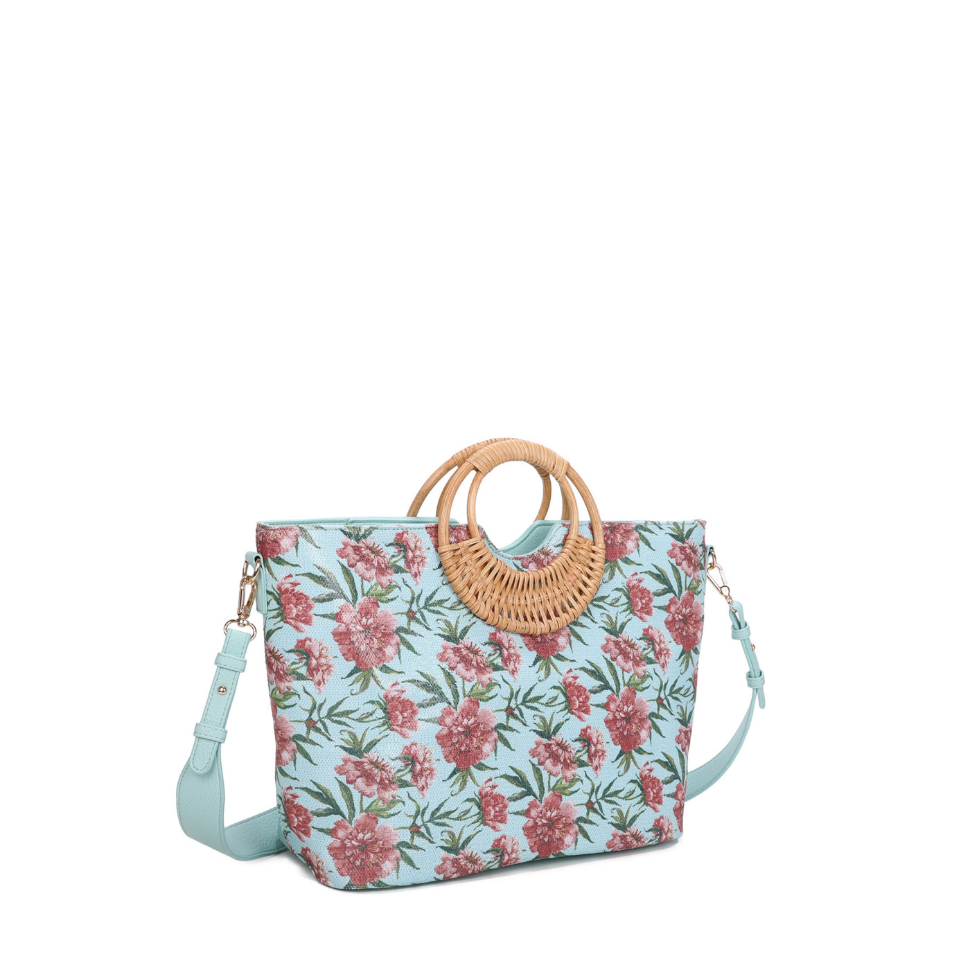 Shopper bag with floral pattern