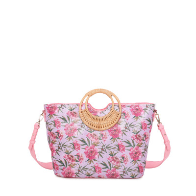 Shopper bag with floral pattern