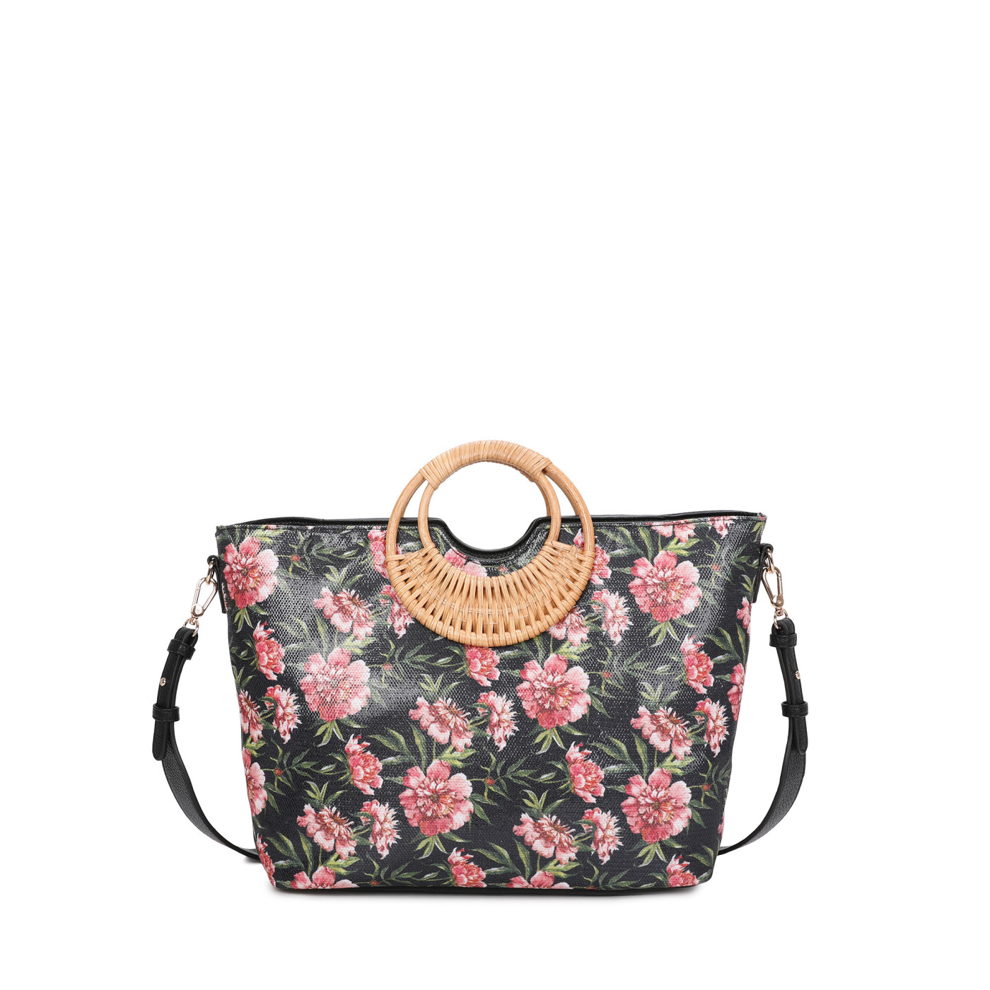 Shopper bag with floral pattern