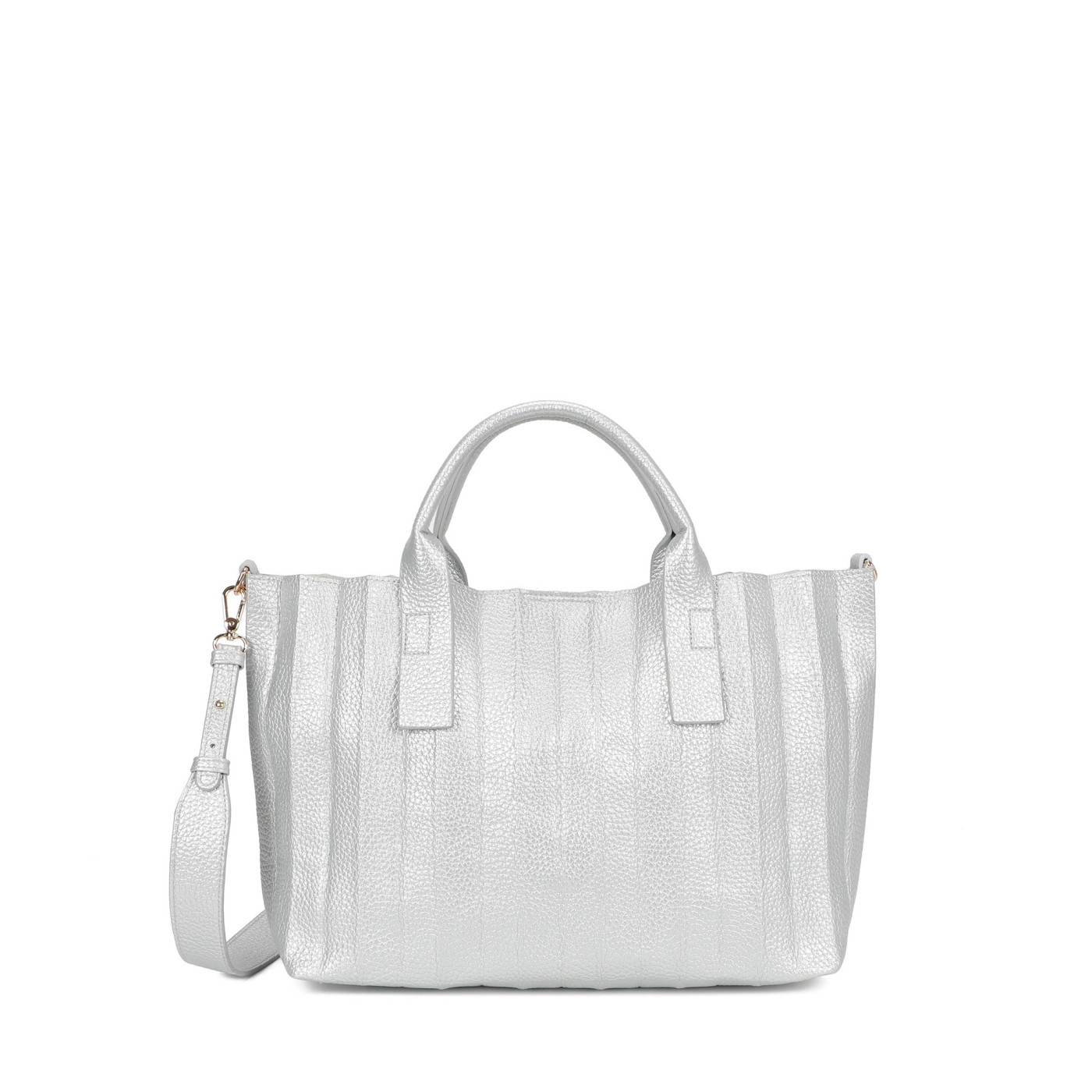 Rectangular pleated shopper bag