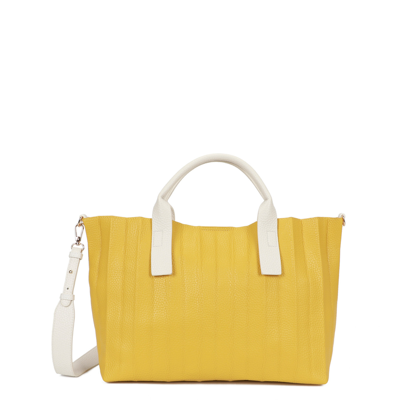 Rectangular pleated shopper bag