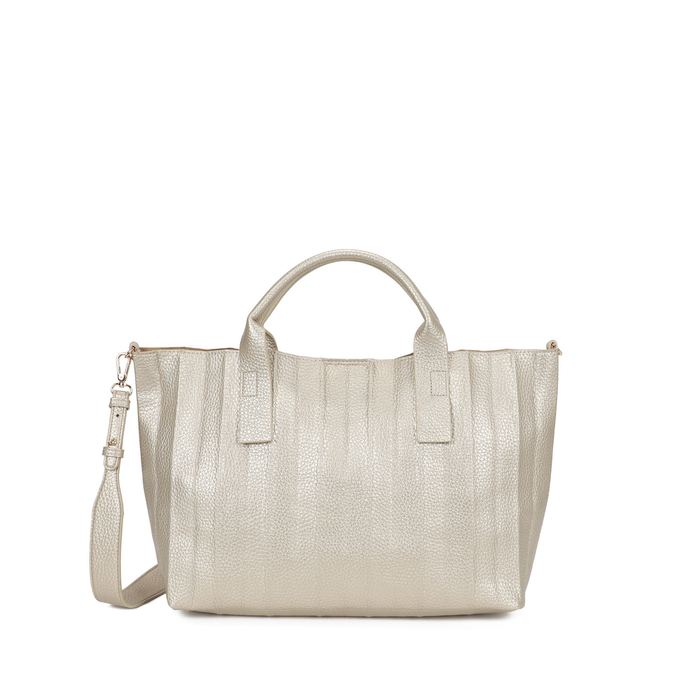 Rectangular pleated shopper bag