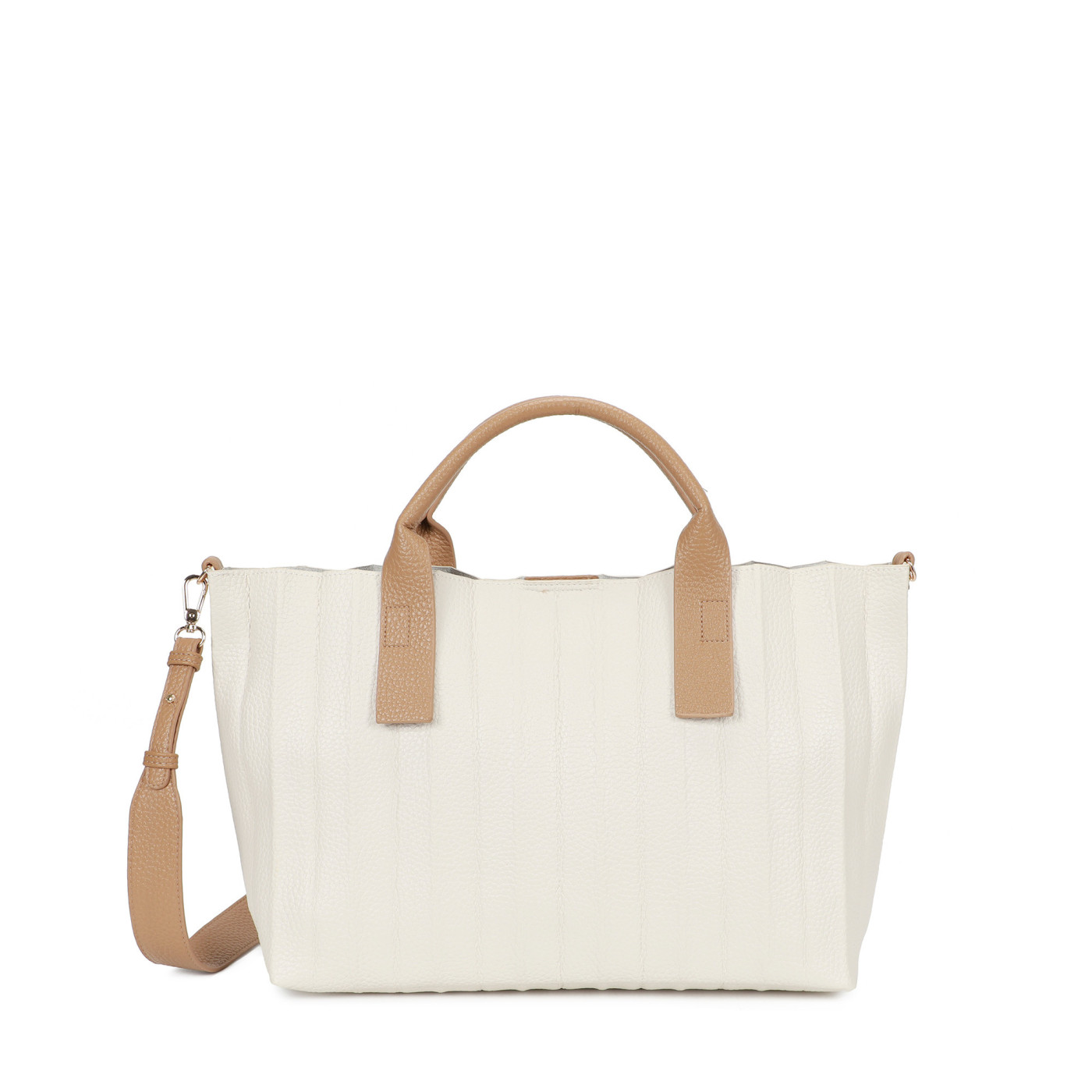 Bolso Shopper rectangular con pliegues