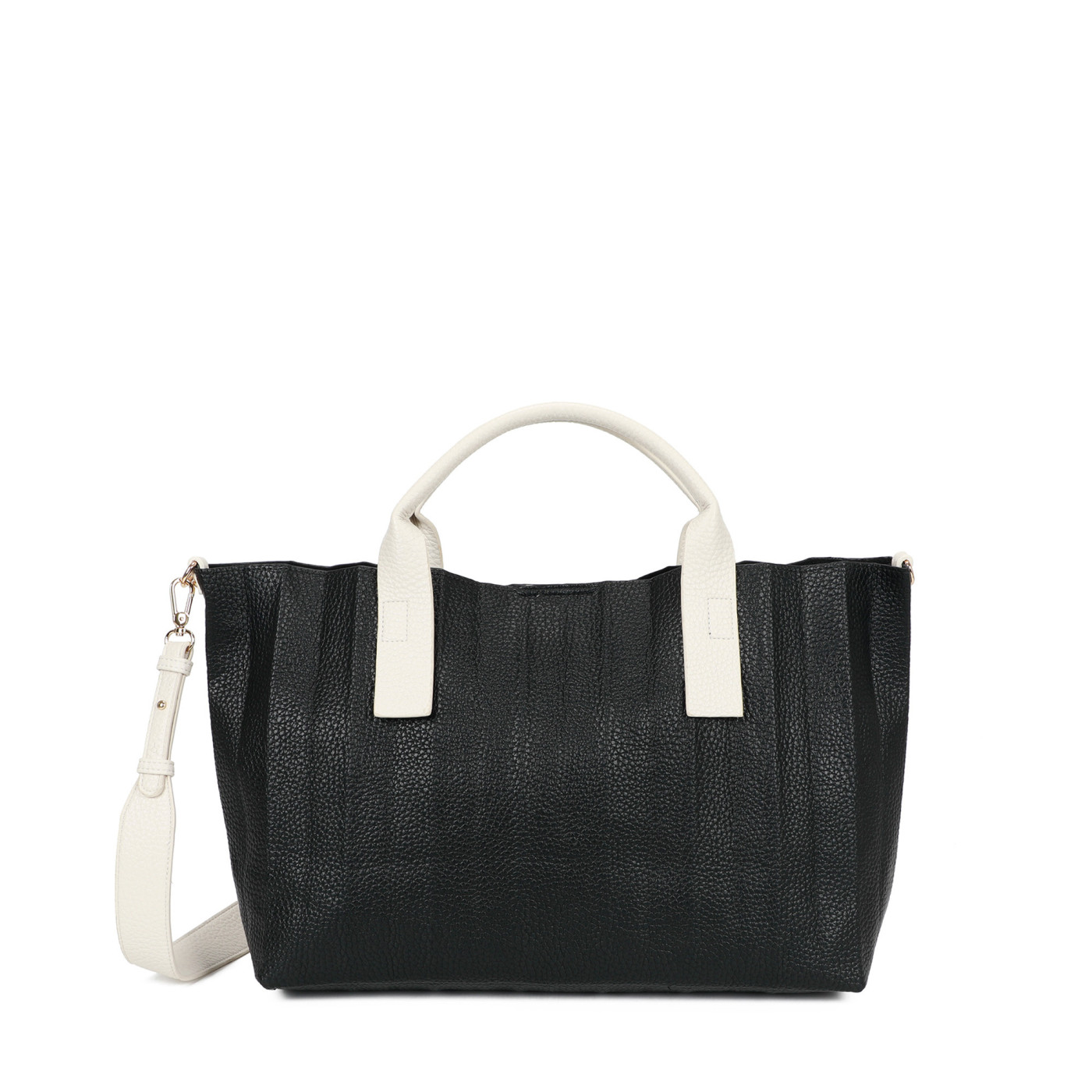 Rectangular pleated shopper bag