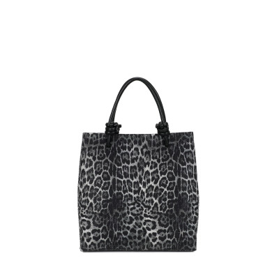 Rectangular Shopper bag with rhinestones