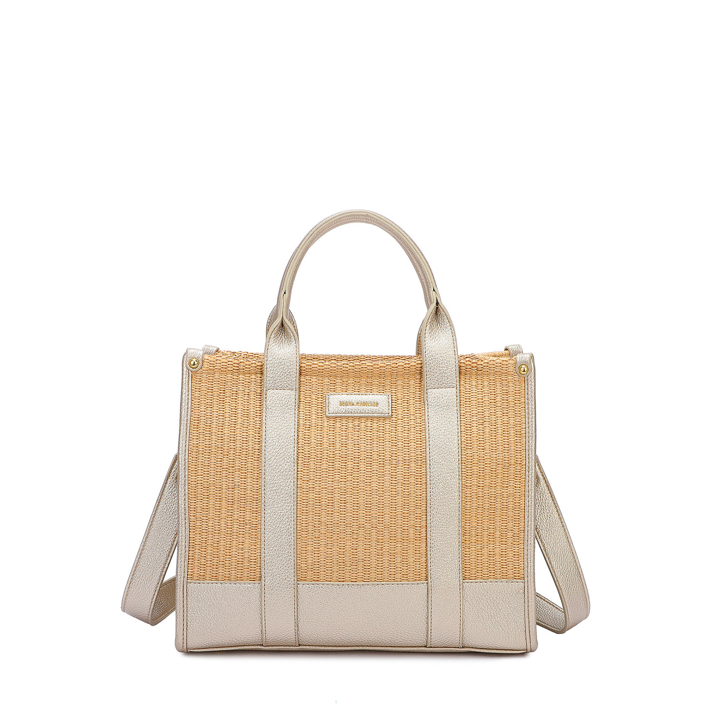 Bolsa Shopper rectangular de rafia