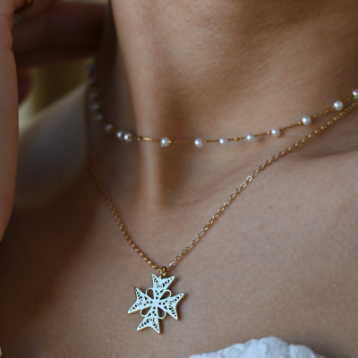 Delicate Maltese Cross necklace