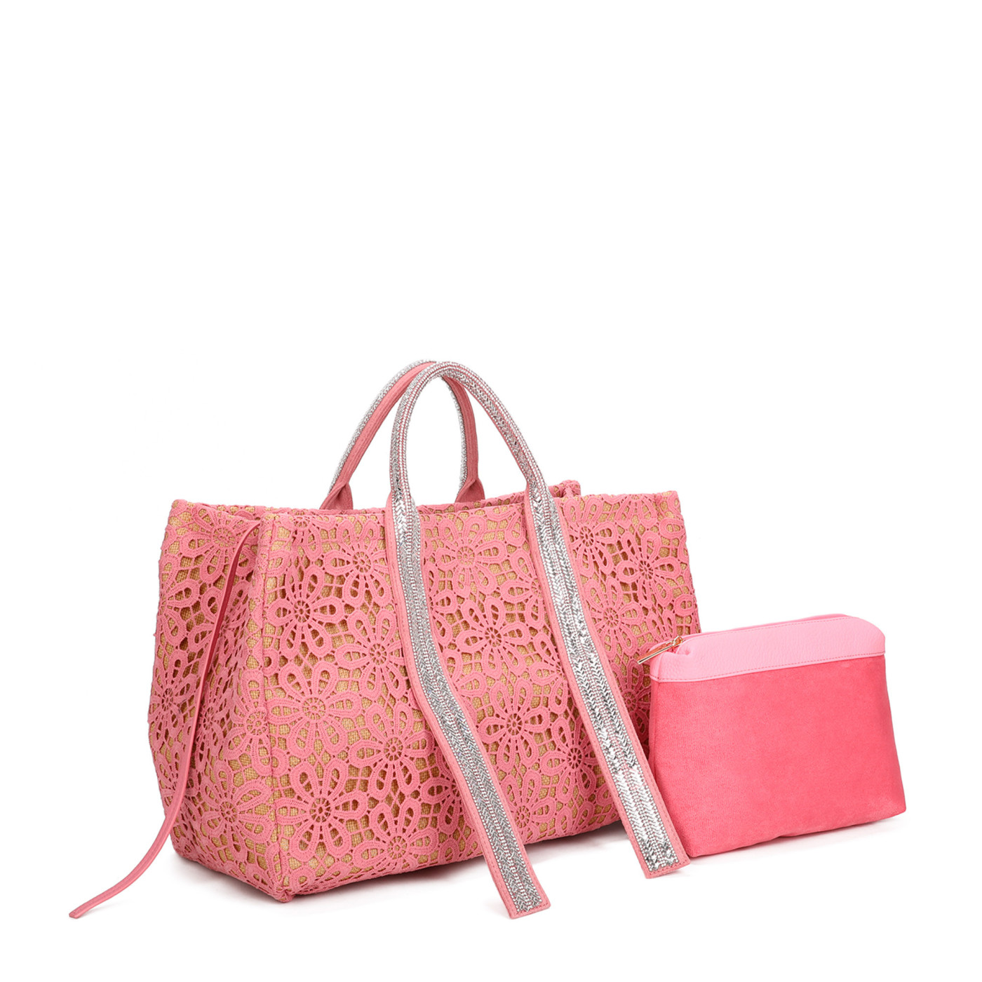 Mala Shopper com fitas de brilhantes