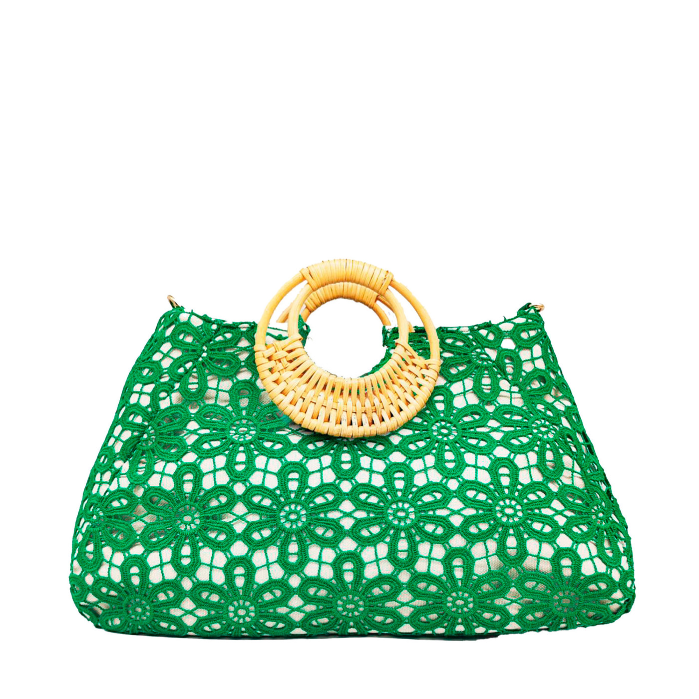 Bolso Shopper rafia con flores