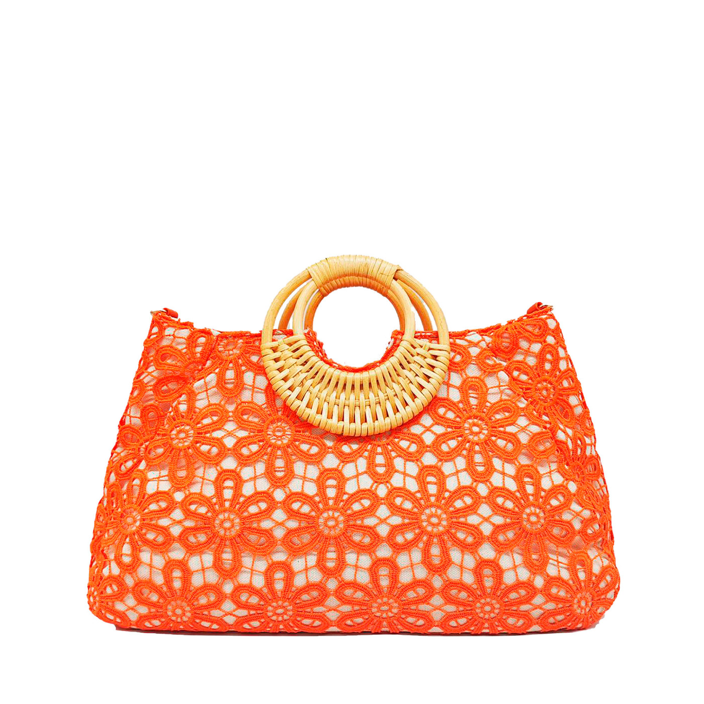 Bolso Shopper rafia con flores