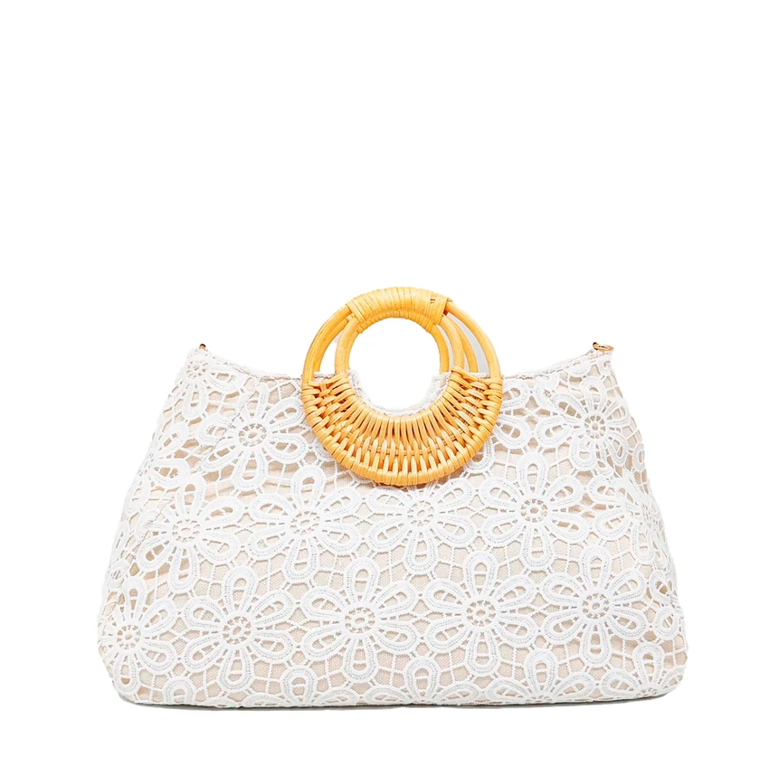 Sac Shopper en raphia avec fleurs