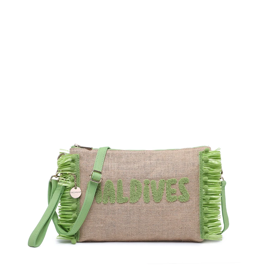 Raffia bag with the word Maldives